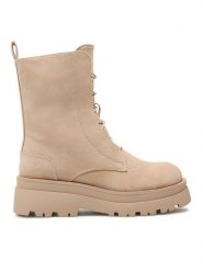 Jenny Fairy Trapery WS5605-12 Beżowy. Brązowe traperki Jenny Fairy, bez wzorów, ze skóry, bez obcasa, bez zapięcia. Za 143.99 zł.