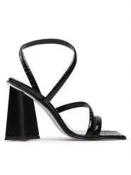 Chiara Ferragni Sandały CF3135-001 Czarny. Czarne sandały Chiara Ferragni, bez wzorów, ze skóry, bez obcasa, na słupku, bez zapięcia. Za 1,099.00 zł.