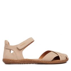 Sandały Josef Seibel. Białe sandały Josef Seibel, bez wzorów, bez obcasa, na płaskiej podeszwie, bez zapięcia. Za 439.99 zł.