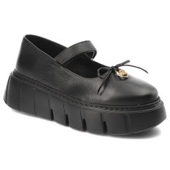 Czarne Półbuty Karino Eleganckie Obuwie Damskie. Czarne półbuty wsuwane Karino, bez wzorów, z jeansu, eleganckie, bez obcasa. Za 422.99 zł.