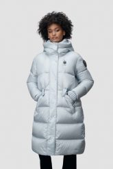 BLAUER Błękitny damski płaszcz Lena Raincoat Long Jackets, Rozmiar L. Niebieskie płaszcze Blauer USA, l, bez wzorów, ze lnu, eleganckie. W wyprzedaży za 1,520.99 zł.