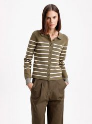 BGN Kardigan w kolorze oliwkowo-białym rozmiar: 36. Brązowe swetry BGN, bez wzorów, bez ramiączek. Za 113.95 zł.