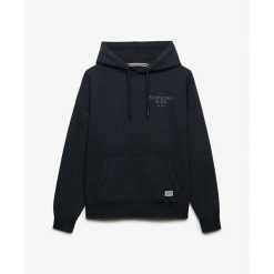 Bluza damska z kapturem Superdry Luxe Casual. Niebieskie bluzy Superdry, bez wzorów, casualowe, bez ramiączek, z kapturem. Za 323.35 zł.