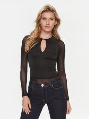 Marciano Guess Body 4RGP18 6851Z Czarny Slim Fit. Czarne body i gorsety Marciano Guess, z aplikacjami, z syntetyku, bez ramiączek. Za 349.99 zł.