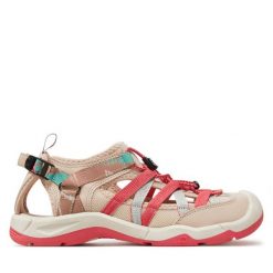 Sandały ALPINE PRO. Czerwone sandały Alpine Pro, bez wzorów, bez obcasa, na płaskiej podeszwie, bez zapięcia. Za 289.99 zł.