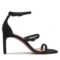 Sandały Ted Baker. Czarne sandały Ted Baker, bez wzorów, bez obcasa, na szpilce, bez zapięcia. Za 249.99 zł.
