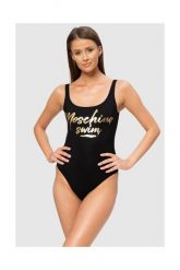 MOSCHINO Czarny strój kąpielowy ze złotym logo. Czarne stroje jednoczęściowe MOSCHINO, bez wzorów. W wyprzedaży za 459.99 zł.