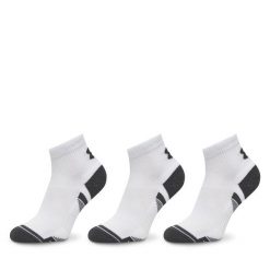 Zestaw 3 par wysokich skarpet unisex Under Armour. Białe skarpetki sportowe Under Armour, bez wzorów, do biegania. Za 69.99 zł.