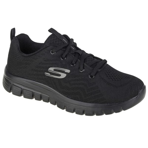 Buty sportowe Sneakersy damskie, Skechers Graceful-Get Connected. Czarne buty sportowe lifestyle Skechers, bez wzorów, z gumy, sportowe, bez zapięcia. Za 199.99 zł.