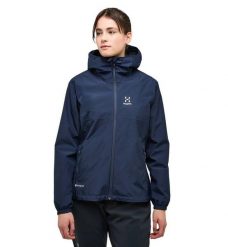 HAGLOFS Kurtka przeciwdeszczowa damska Kaise GTX Jacket Women tarn blue-S. Niebieskie kurtki Haglöfs, l, bez wzorów, z gore-texu, bez kaptura. Za 650.89 zł.