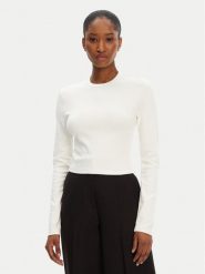HUGO Bluzka Dafilomena_3 50518378 Écru Slim Fit. Bluzki Hugo, xl, bez wzorów, z bawełny, bez kołnierzyka, bez ramiączek. Za 279.99 zł.