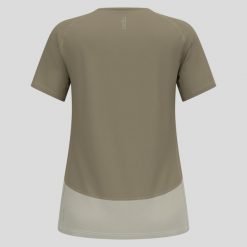 Koszulka do biegania damska Odlo X-Alp Trail T-Shirt Crew Neck S/S. Brązowe t-shirty ODLO, s, bez wzorów, sportowe, bez kołnierzyka, bez ramiączek. Za 282.99 zł.