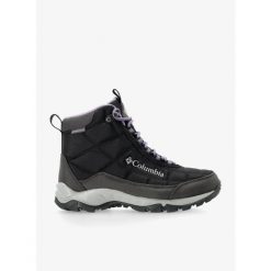 Buty zimowe damskie Columbia Firecamp Boot. Czarne buty trekkingowe Columbia, na zimę, bez zapięcia. W wyprzedaży za 422.10 zł.