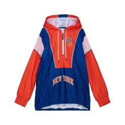Kurtka wodoodporna New York Knicks NBA Highlight Reel. Niebieskie kurtki Mitchell & Ness, l, bez wzorów, z materiału, bez kaptura, do koszykówki. Za 456.95 zł.
