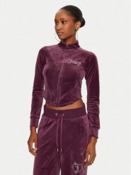 Juicy Couture Bluza Morgan Cross JCBCT224832 Bordowy Regular Fit. Czerwone bluzy Juicy Couture, xxs, bez wzorów, z syntetyku, bez kaptura. Za 269.99 zł.