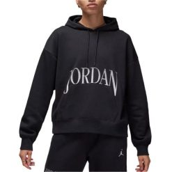 Bluza z kapturem Jordan Brooklyn. Czarne bluzy z kapturem Nike, bez wzorów, z bawełny. Za 348.99 zł.