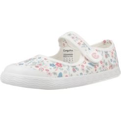 Sandały CONGUITOS CANVAS MARY JANE Biały. Białe sandały CONGUITOS, bez wzorów, z tkaniny, bez obcasa, bez zapięcia. Za 130.99 zł.
