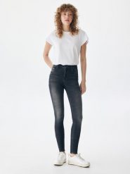 LTB Dżinsy "Amy" - Skinny fit - w kolorze antracytowym rozmiar: W25/L32. Czarne jeansy LTB, l, z aplikacjami, klasyczne, z podwyższonym stanem. Za 91.99 zł.
