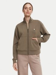 Guess Bluza V6YQ17 K4313 Khaki Regular Fit. Brązowe bluzy Guess, s, z aplikacjami, z syntetyku, bez kaptura. Za 394.99 zł.