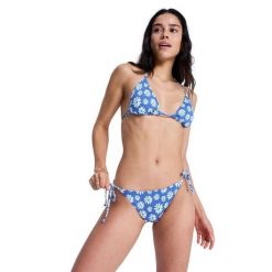 Majtki bikini wiązane z boku dla Kobiety PRINTED ESSENTIALS Niebieski. Niebieskie bikini Roxy, bez wzorów, z elastanu, klasyczne. Za 129.99 zł.