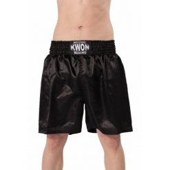 Spodenki bokserskie Kwon Professional Boxing. Czarne szorty KWON, bez wzorów, sportowe. Za 178.50 zł.