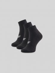 4F Skarpetki krótkie (3-pack) damskie - czarne 39-42. Czarne skarpetki 4f, bez wzorów, z bawełny. Za 49.99 zł.