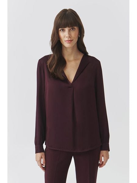 TATUUM Bluzka w kolorze bordowym rozmiar: 38. Czerwone bluzki Tatuum, bez wzorów, z wiskozy, bez kołnierzyka, bez ramiączek. Za 96.14 zł.