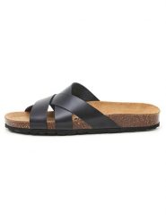 Billowy Skórzane klapki w kolorze czarnym rozmiar: 36. Czarne klapki Billowy, bez wzorów, klasyczne, z otwartym noskiem, bez obcasa, bez zapięcia. Za 130.99 zł.