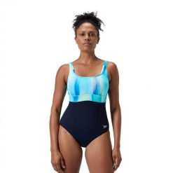 Strój kąpielowy jednoczęściowy damski na basen Speedo Shaping Eclipse. Czarne stroje jednoczęściowe Speedo, bez wzorów, sportowe. Za 334.99 zł.