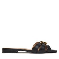 Klapki LAUREN RALPH LAUREN. Czarne klapki Lauren Ralph Lauren, bez wzorów, bez obcasa, bez zapięcia. Za 659.99 zł.