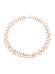 Mitzuko Naszyjnik perłowy w kolorze jasnoróżowym - dł. 40 cm rozmiar: onesize. Różowe naszyjniki Mitzuko, z materiału, z perłą, srebrne. Za 434.99 zł.
