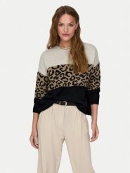 ONLY Sweter Jade 15294969 Beżowy Regular Fit. Brązowe swetry ONLY, m, bez wzorów, z syntetyku, bez ramiączek. Za 149.99 zł.