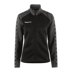 Damska kurtka dresowa z pełnym zamkiem błyskawicznym Craft Squad 2.0. Czarne kurtki Craft, xs, bez wzorów, z dresówki, bez kaptura. Za 244.80 zł.