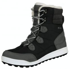 Wodoodporne buty zimowe damskie futro wełna jagnięca. Szare buty trekkingowe GUGGEN MOUNTAIN, na jesień, z futra, przed kolano, bez zapięcia. Za 626.21 zł.