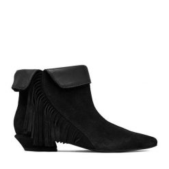 Botki GINO ROSSI. Czarne botki Gino Rossi, bez wzorów, bez obcasa, na słupku, bez zapięcia. Za 399.99 zł.