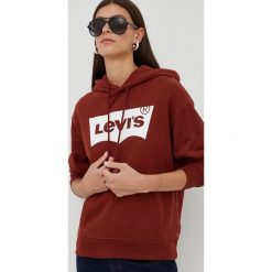 Levi's bluza bawełniana damska kolor brązowy z kapturem z nadrukiem. Brązowe bluzy Levi's, l, bez wzorów, z bawełny, z kapturem. W wyprzedaży za 289.99 zł.