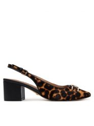 Guess Czółenka FLTCLD LEP05 Brązowy. Brązowe czółenka Guess, z aplikacjami, ze skóry, bez obcasa, bez zapięcia. Za 469.99 zł.