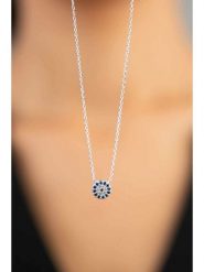 Lodie Silver Naszyjnik z zawieszką - dł. 42 cm rozmiar: onesize. Niebieskie naszyjniki Lodie Silver, z materiału, z cyrkonią, metalowe. Za 38.95 zł.