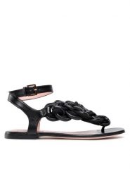 Alberta Ferretti Sandały 22152A6342 8019 Czarny. Czarne sandały Alberta Ferretti, bez wzorów, ze skóry, bez obcasa, na płaskiej podeszwie, bez zapięcia. Za 1,579.00 zł.