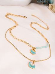 Charlize Pozłacany naszyjnik z akwamarynem - dł. 60 cm rozmiar: onesize. Niebieskie naszyjniki Charlize, z materiału, z akwamarynem, pozłacane. Za 100.52 zł.