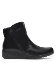 Go Soft Botki WI16-JANE ZULA-02 Czarny. Czarne botki GO SOFT, bez wzorów, ze skóry, bez obcasa, na płaskiej podeszwie, bez zapięcia. Za 124.99 zł.