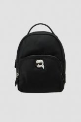 KARL LAGERFELD Czarny damski plecak Ikon Nylon Sm. Czarne plecaki KARL LAGERFELD, bez wzorów, z nylonu, bez dodatków. W wyprzedaży za 539.99 zł.