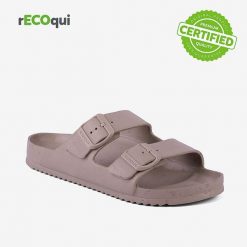 Klapki damskie Coqui Kong. Brązowe klapki Coqui, bez wzorów, z materiału, bez obcasa, bez zapięcia. Za 125.99 zł.