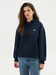 Tommy Jeans Bluza Badge DW0DW19414 Granatowy Boxy Fit. Niebieskie bluzy Tommy Jeans, l, bez wzorów, z bawełny, bez kaptura. Za 249.99 zł.