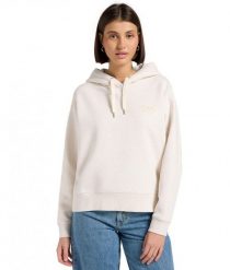 DAMSKA BLUZA LEE ESSENTIAL HOODIE ECRU HEATHER 112371337. Brązowe bluzy Lee, s, bez wzorów, bez ramiączek, z kapturem. Za 199.99 zł.