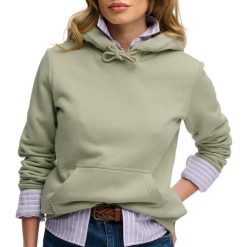 Bluza damska z kapturem Superdry Essential Logo Emb Hb. Zielone bluzy Superdry, xs, bez wzorów, z bawełny, z kapturem. Za 279.65 zł.