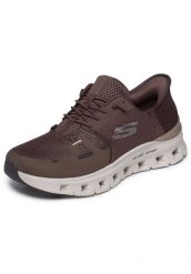 Buty SKECHERS GLIDE-STEP PRO RADIANT STRI Brązowy. Brązowe buty trekkingowe Skechers, z materiału, bez zapięcia. Za 394.99 zł.