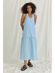Cotton Candy Sukienka "Nieke" w kolorze błękitnym rozmiar: S. Niebieskie sukienki Cotton Candy, na co dzień, s, bez wzorów, bez kołnierzyka, bez ramiączek, maxi, baskinki. Za 184.45 zł.