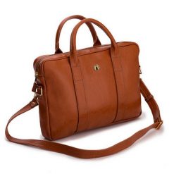 Skórzana torba na laptopa Felice Gold FG04 brązowy vintage. Brązowe torby na laptopa Felice, bez wzorów, ze skóry, do ręki. Za 439.00 zł.