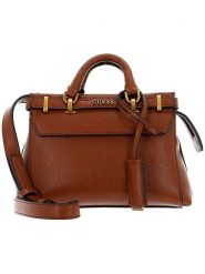 Guess Torebka w kolorze jasnobrązowym - 20,5 x 16,5 x 6,5 cm rozmiar: onesize. Brązowe torebki klasyczne Guess, z aplikacjami, z materiału, przez ramię, bez dodatków. Za 406.00 zł.